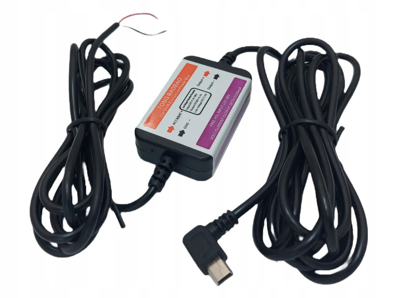 adapter zasilania ACC do wideorejestratora, powerbank do kamery samochodowej