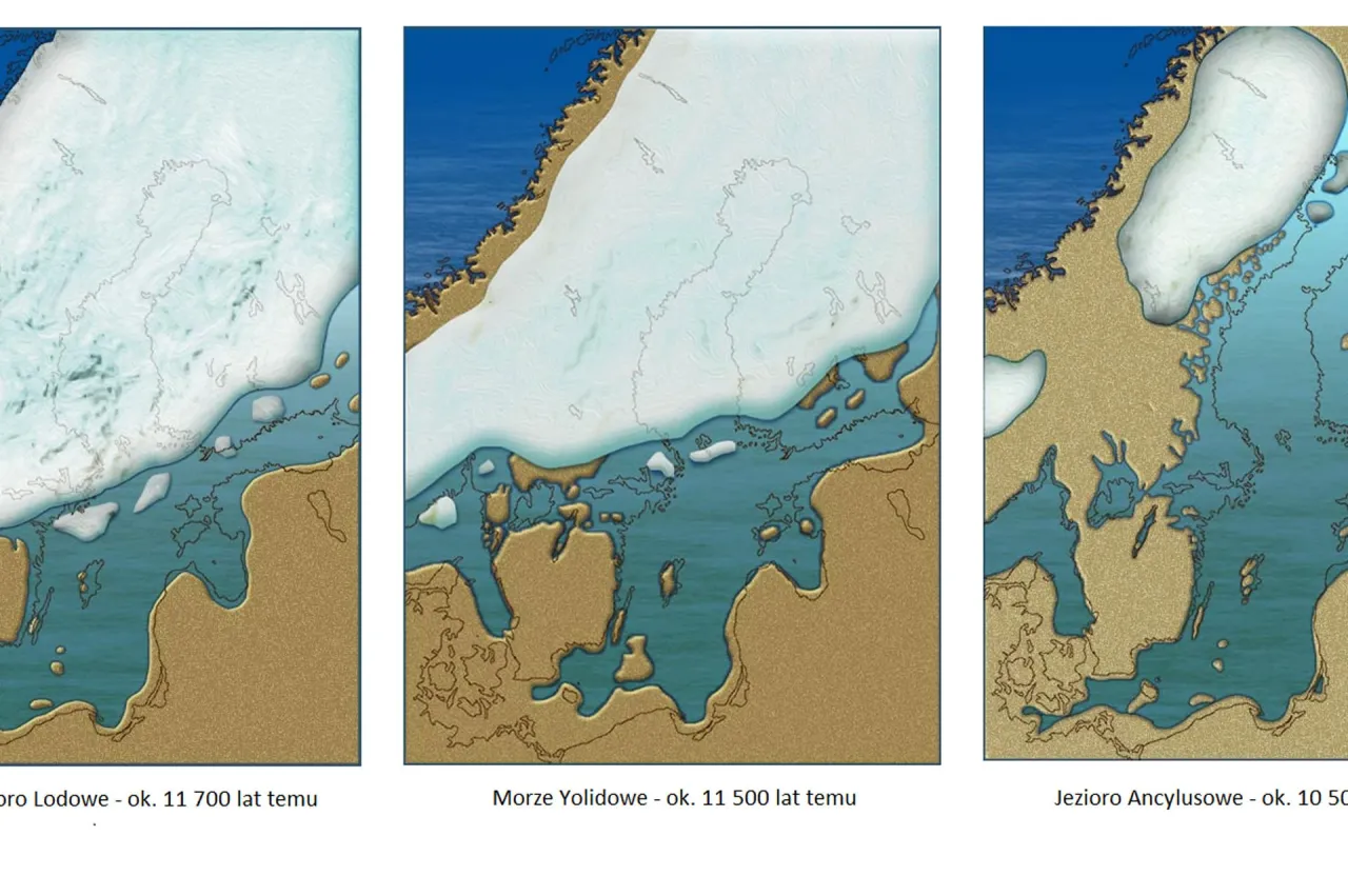 Mapa ewolucji Morza Bałtyckiego przez tysiąclecia