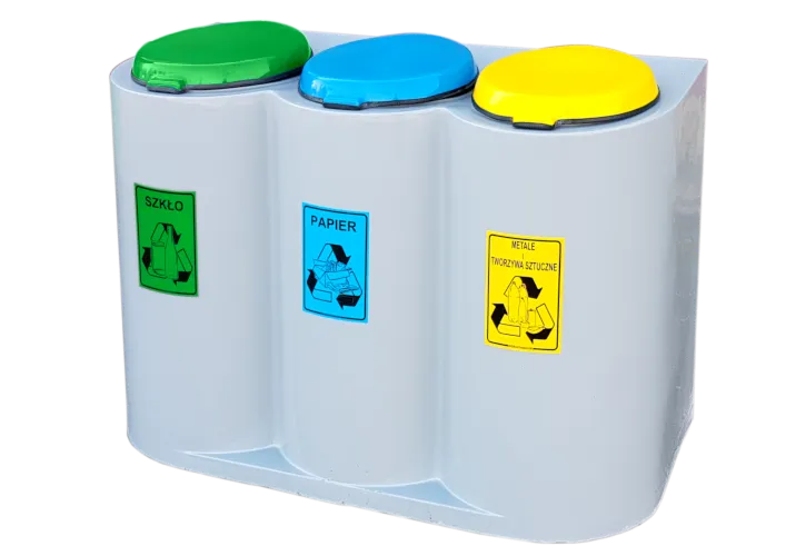 kolorowe pojemniki do segregacji śmieci z czytelnymi etykietami