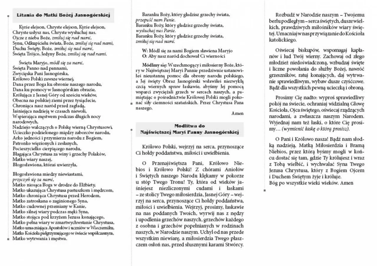 Zdjęcie Litania do Matki Bożej Częstochowskiej - znaczenie i wezwania w tradycji