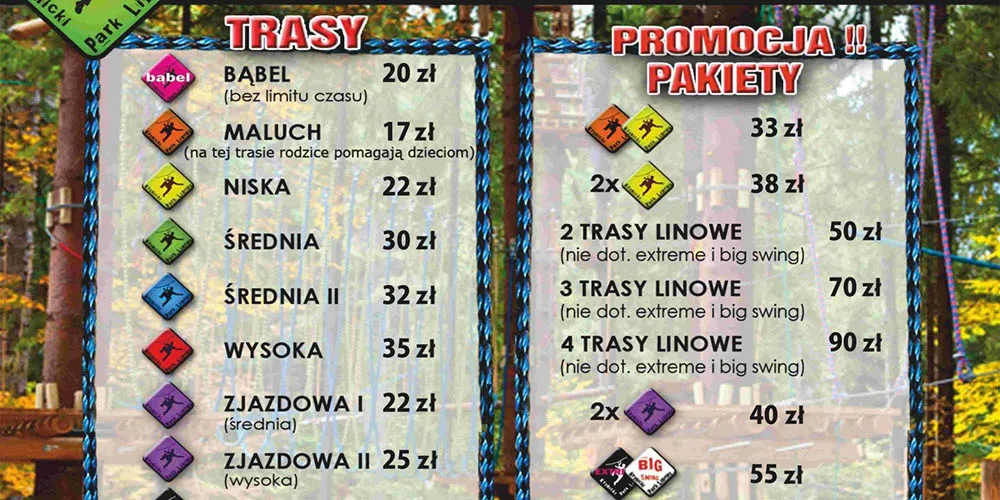Zdjęcie Park linowy Krynica - emocjonujące atrakcje dla całej rodziny