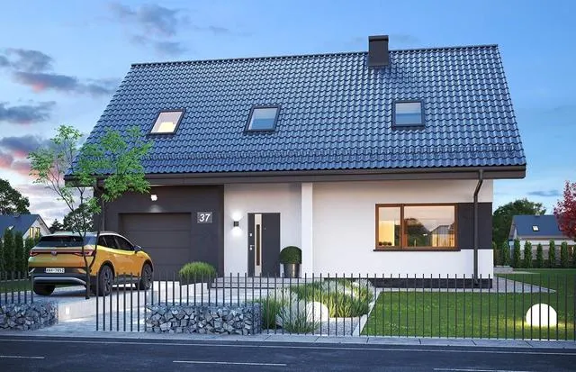 Zdjęcie Wizualizacja domu przy Alabastrowej 19: nowoczesny projekt 130m2
