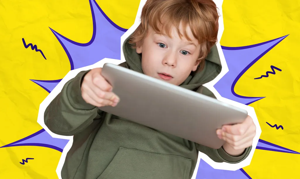 Młody człowiek z telefonem, przebodźcowanie ekranami, dziecko uzależnione od gier