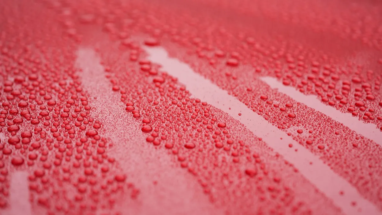 Efekt hydrofobowy na lakierze samochodu