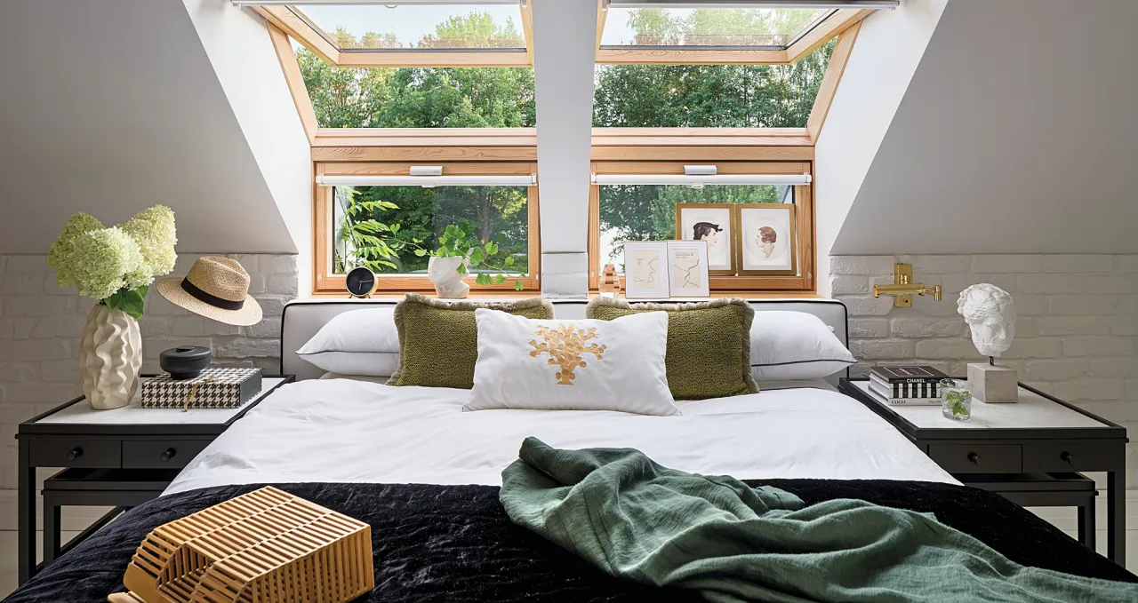 Ustawienie łóżka pod skosem w sypialni