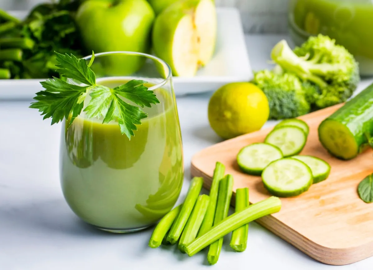 Składniki do koktajli z selera naciowego: owoce, warzywa, superfoods