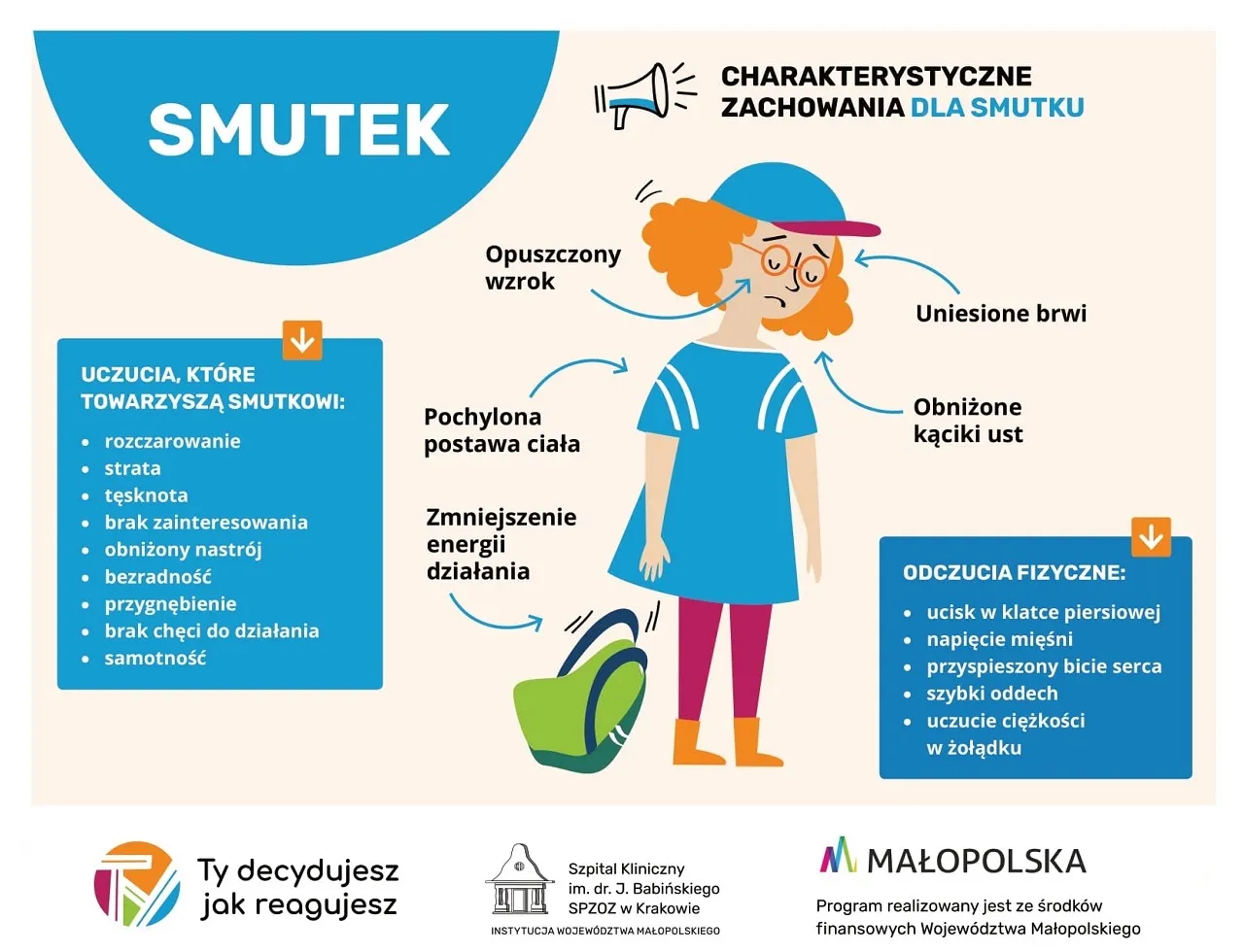 osoba zamyślona, smutna, symbolizująca emocje