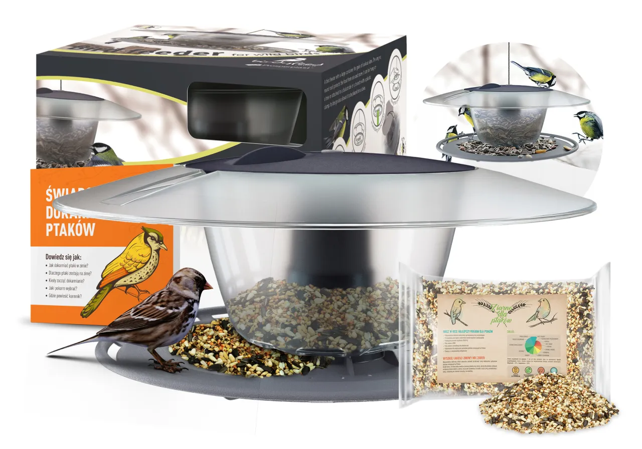 bezpieczny pokarm dla ptak&oacute;w karmnik