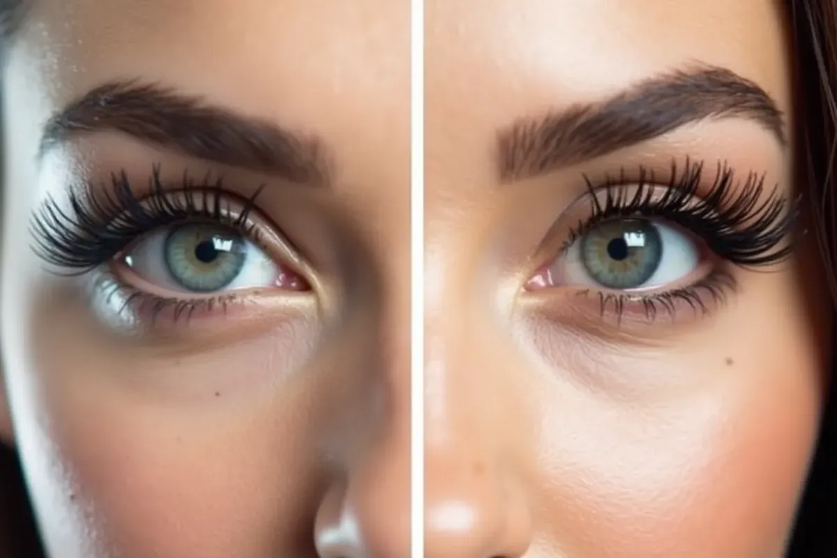 Makijaż rzęs powiększający oko, podkręcanie rzęs zalotką