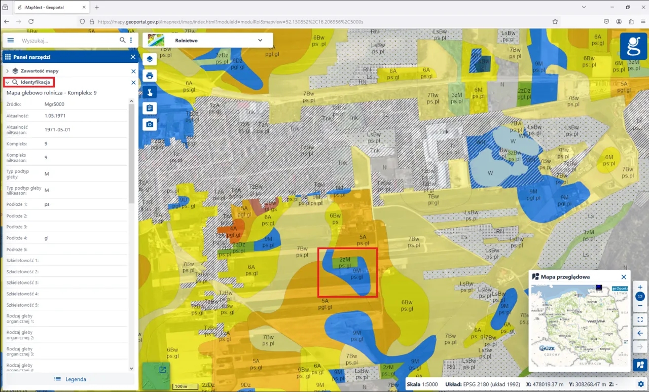 screenshot Geoportal Polska