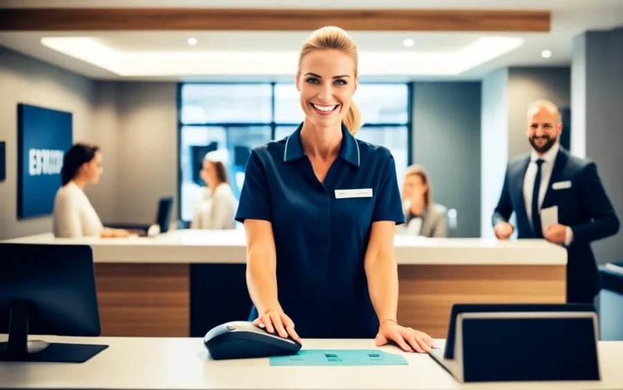 Recepcja hotelowa, zgłaszanie gościa, formalności w hotelu