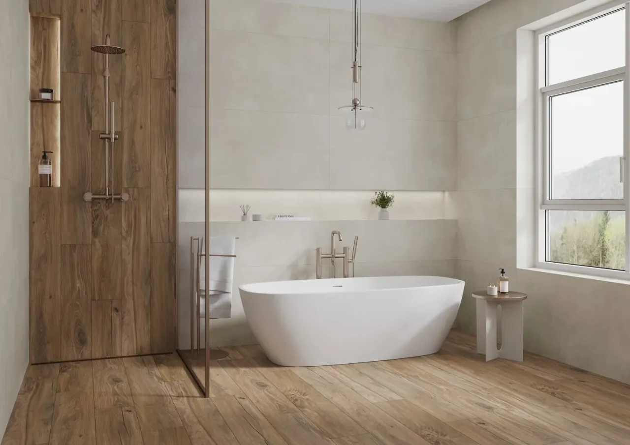 mała łazienka prysznic walk-in wanna asymetryczna porównanie