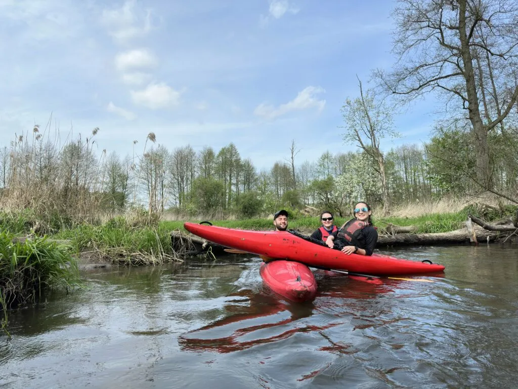 kajak na rzece nizinnej, nauka wiosłowania