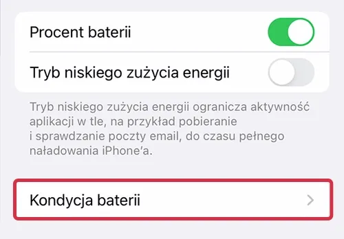 kondycja baterii iphone 80%