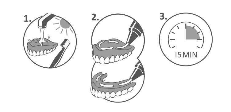 Prawidłowa aplikacja kleju do protez