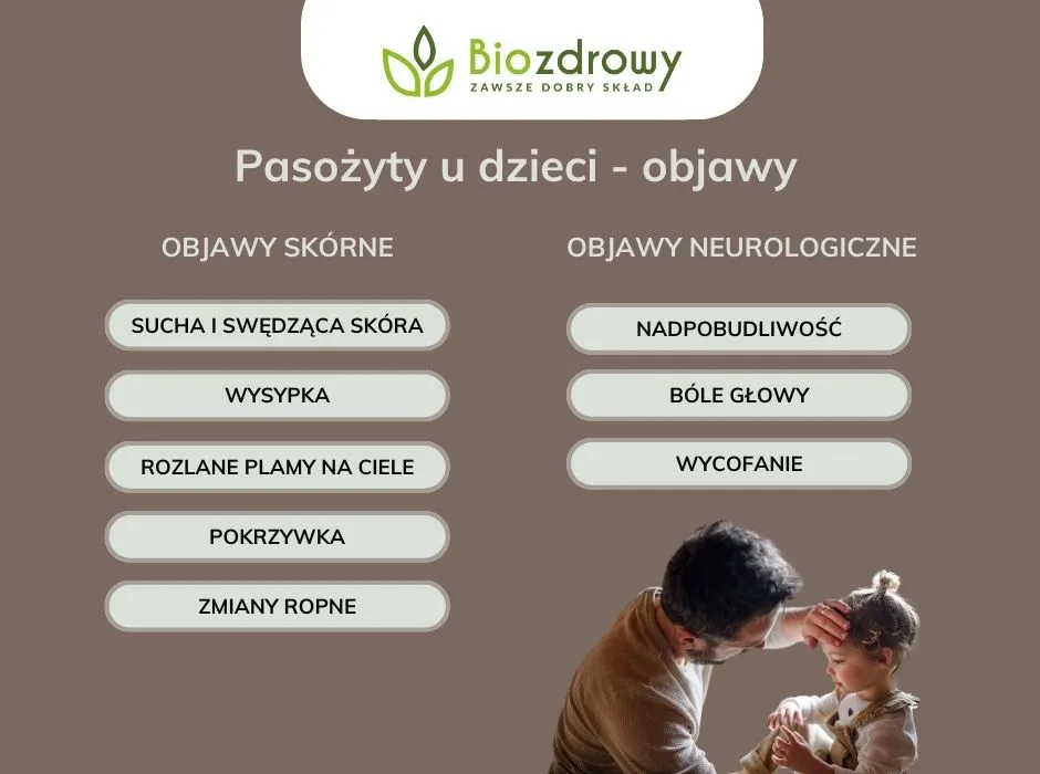 zaniepokojony rodzic dziecko objawy pasożytów
