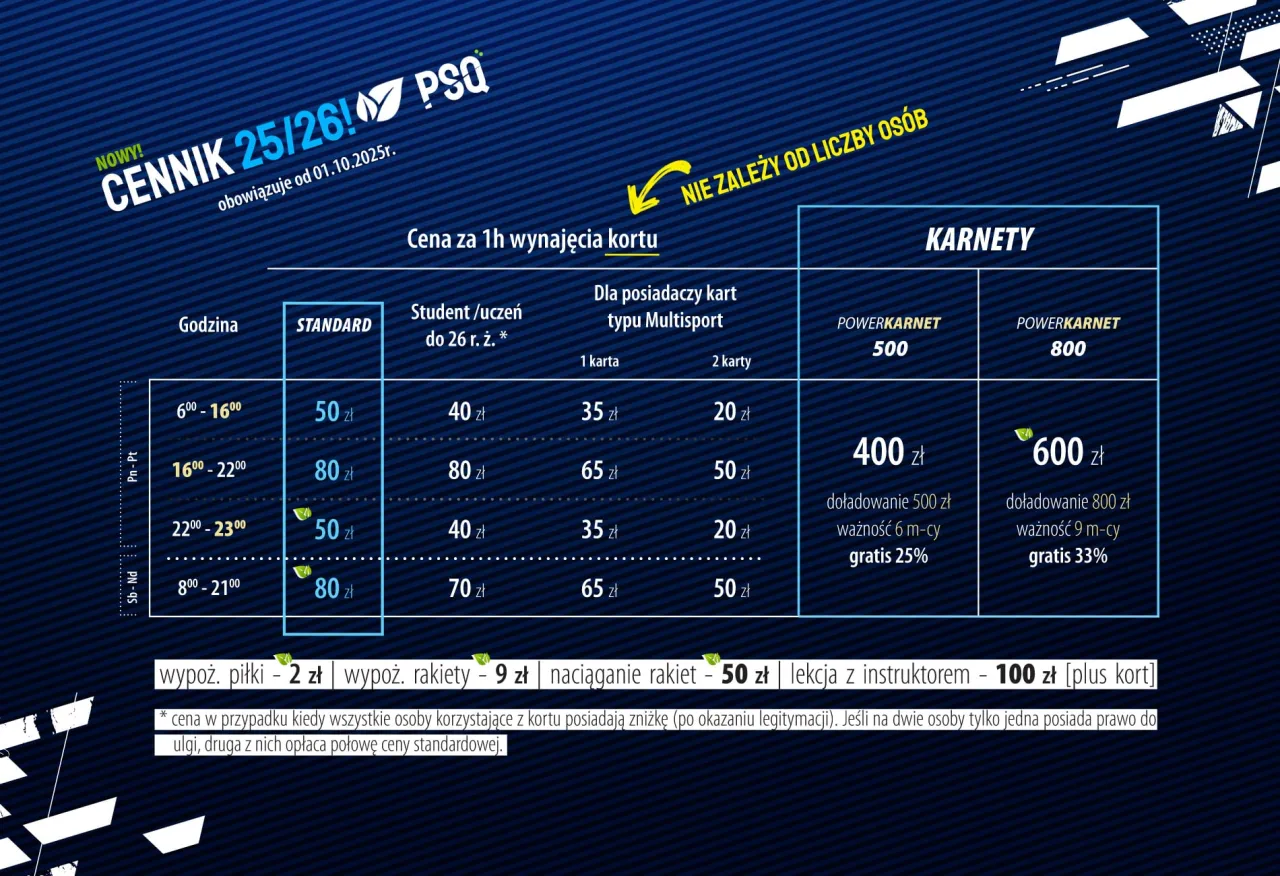 cennik squash białystok