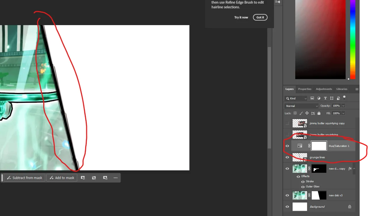 Photoshop warstwa wypełnienia kolorem maska przycinająca