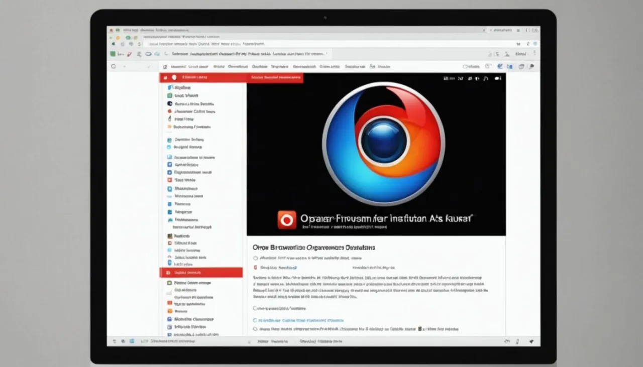Instrukcja jak zainstalować przeglądarkę, z logo Firefox.