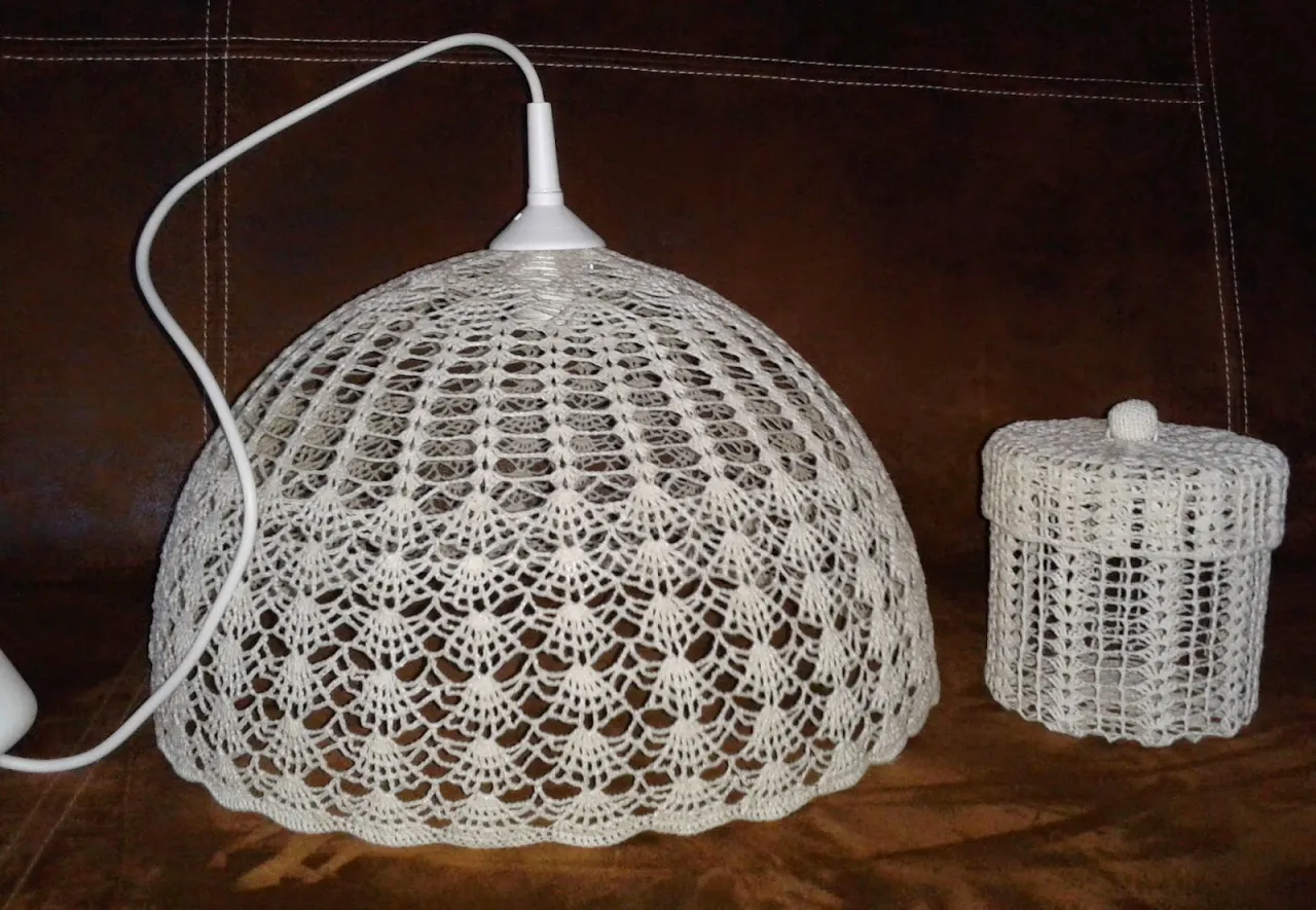 usztywnianie abażuru szydełkowego