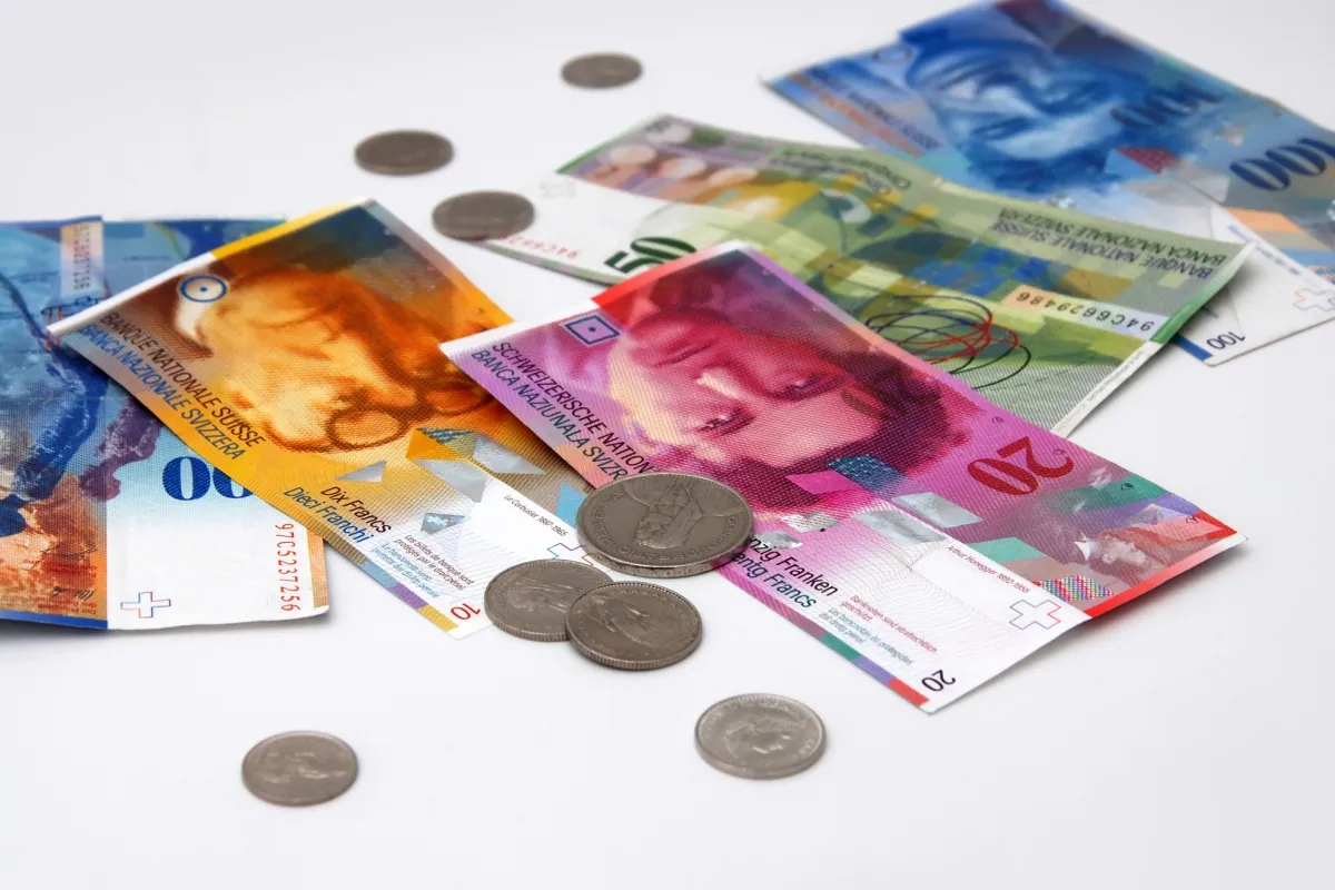 banknoty frank szwajcarski, monety frank szwajcarski