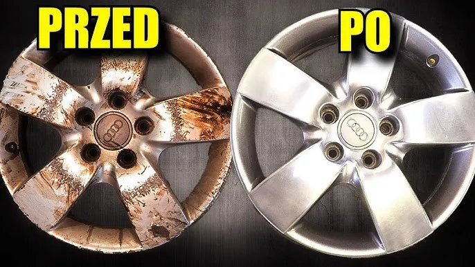 polerowanie aluminium przed i po