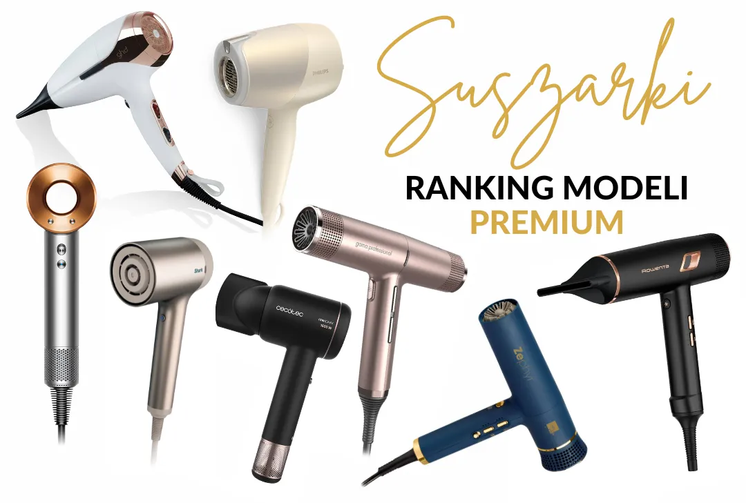 r&oacute;żne rodzaje suszarek do włos&oacute;w na białym tle