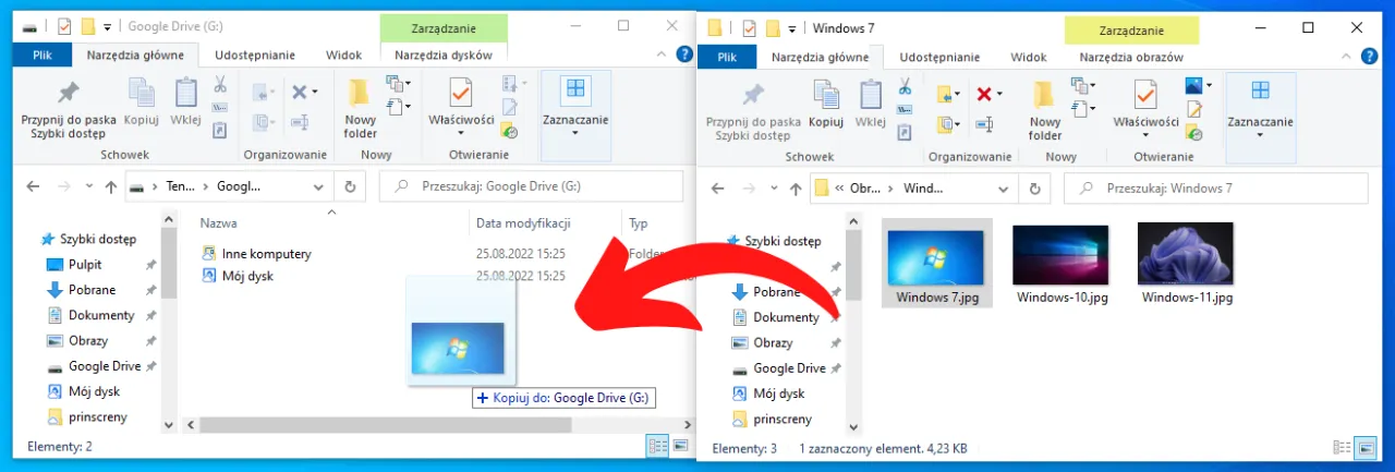 kopiowanie zdjęć windows 10 eksplorator plików