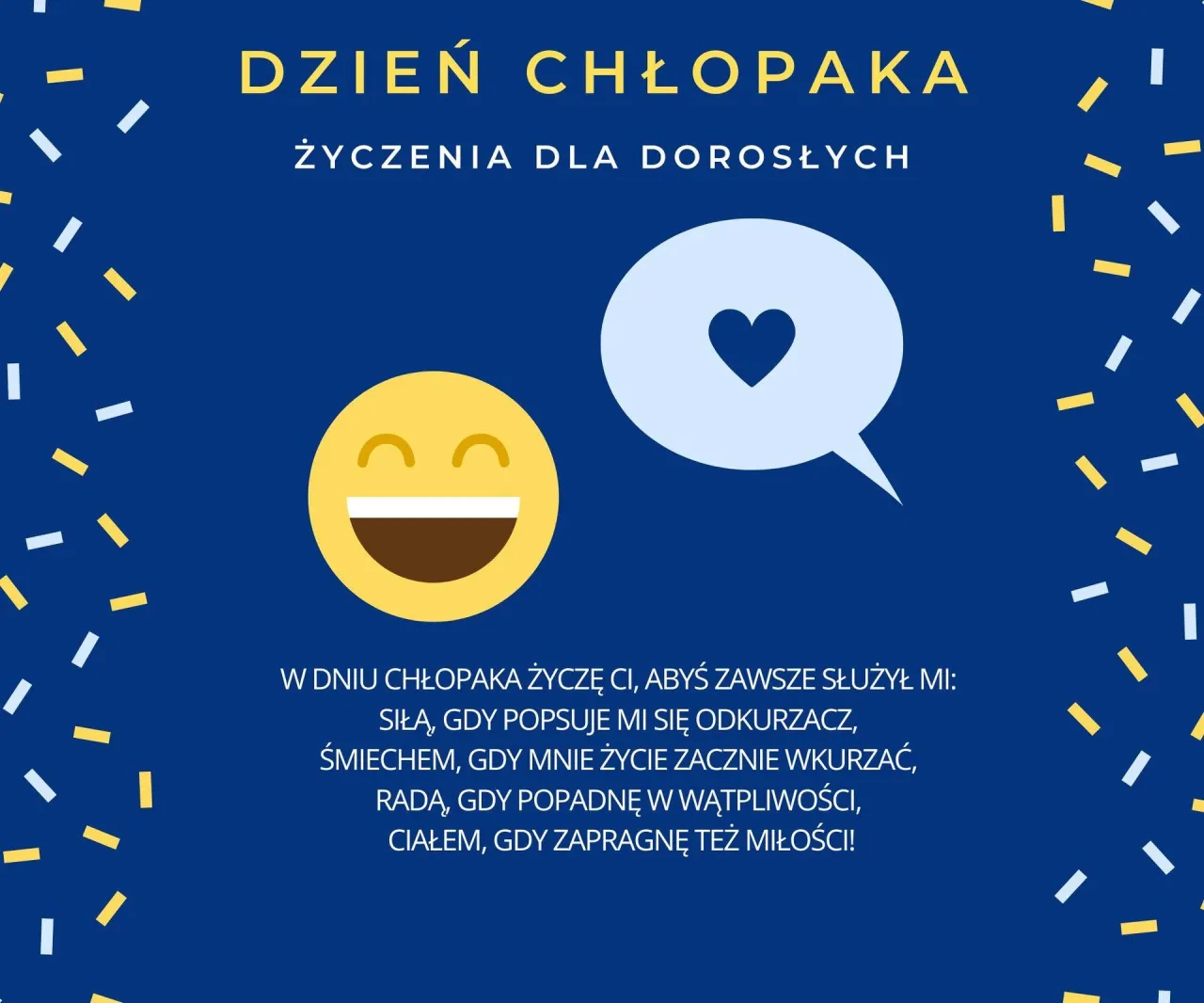 śmieszne życzenia na dzień chłopaka