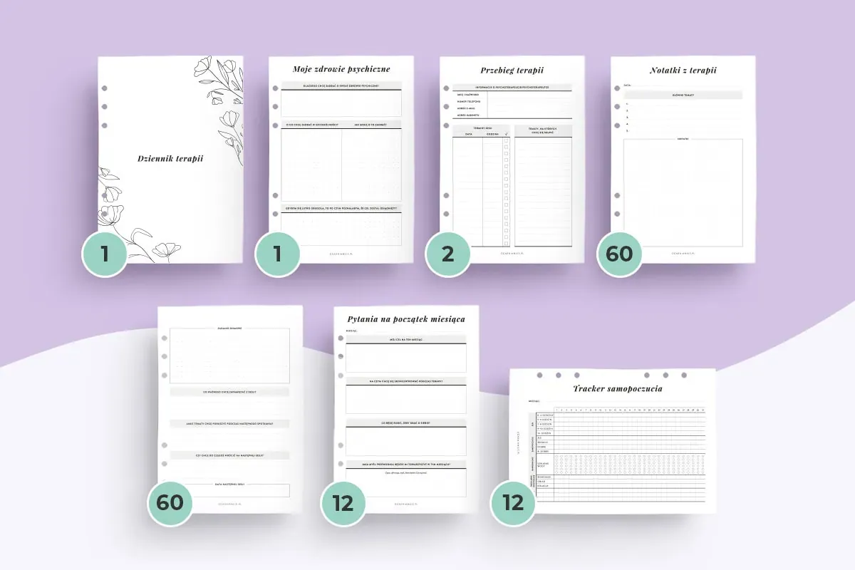 osoba pisząca w dzienniku terapeutycznym lub planująca