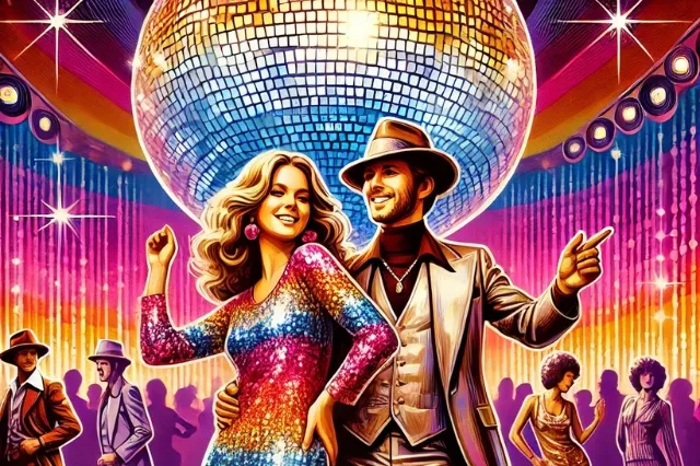 dekoracje strefa disco światła impreza lata 70