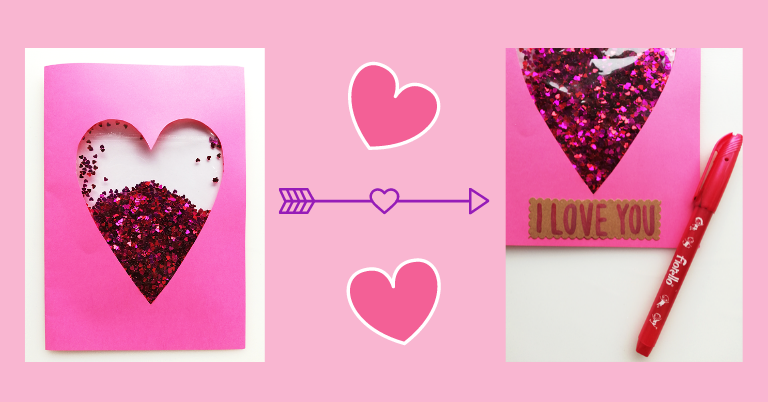 materiały i narzędzia do kartki walentynkowej DIY