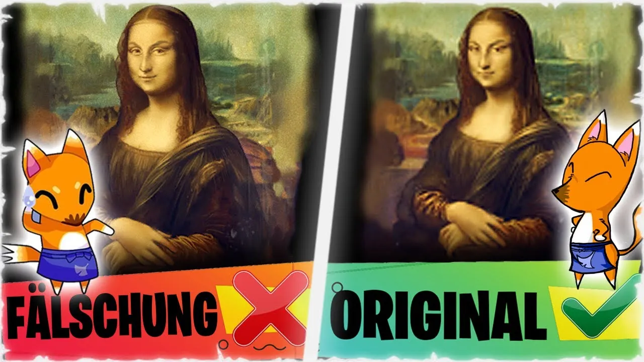 Animal Crossing New Horizons Fälschung Vergleich Mona Lisa