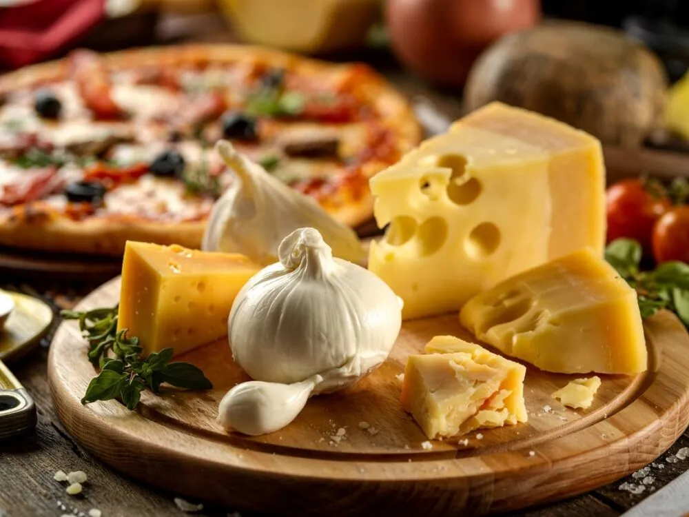 różne sery do pizzy wegetariańskiej