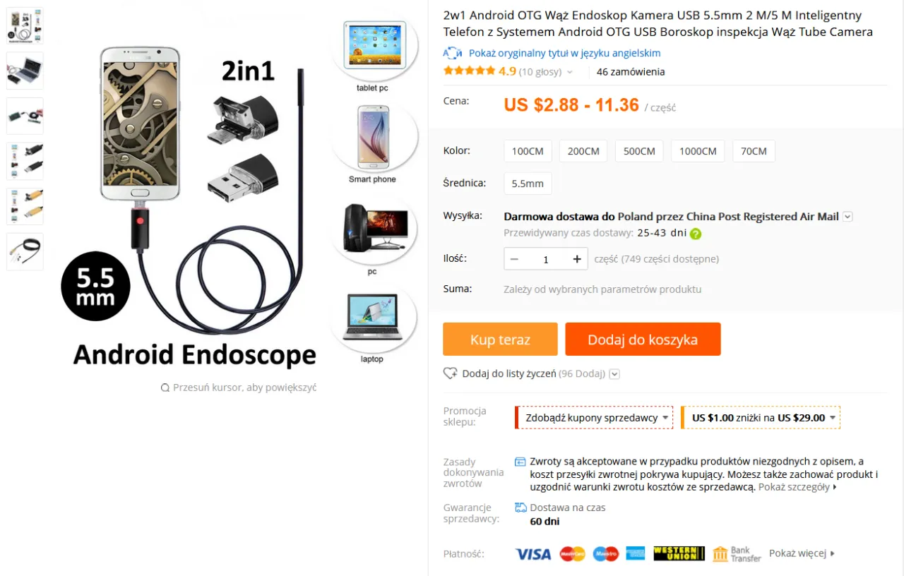 aplikacje do endoskopu usb android