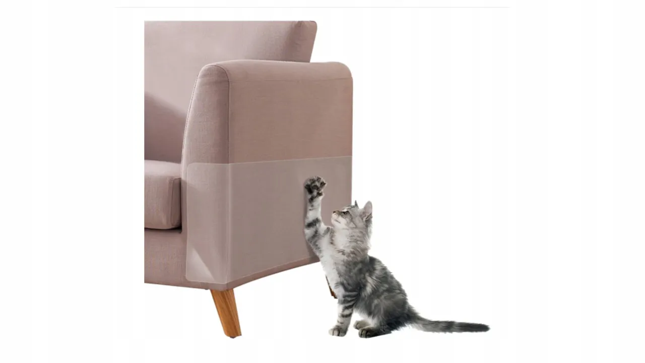 przezroczysta folia ochronna na meble dla kota