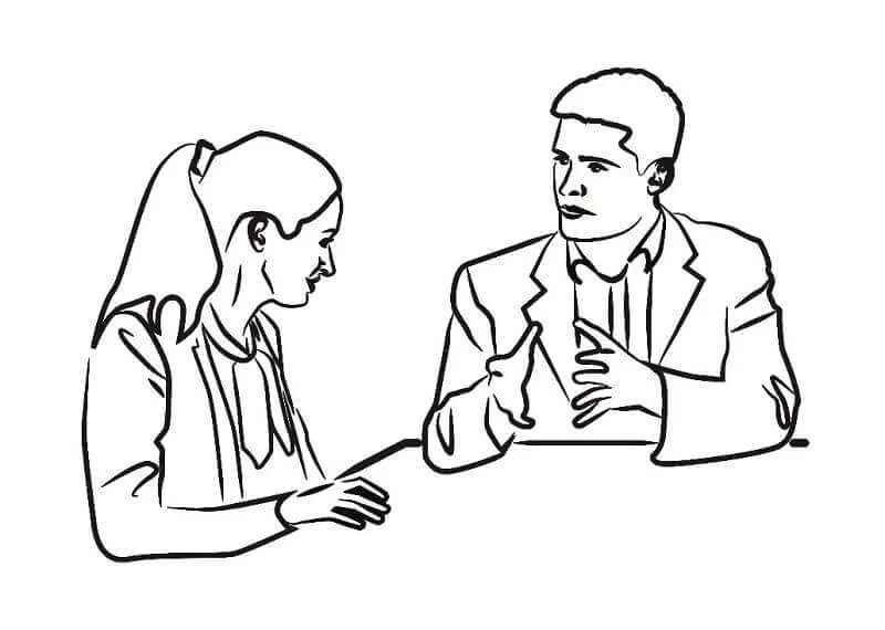 empatyczna rozmowa dwie osoby siedzące przy stole