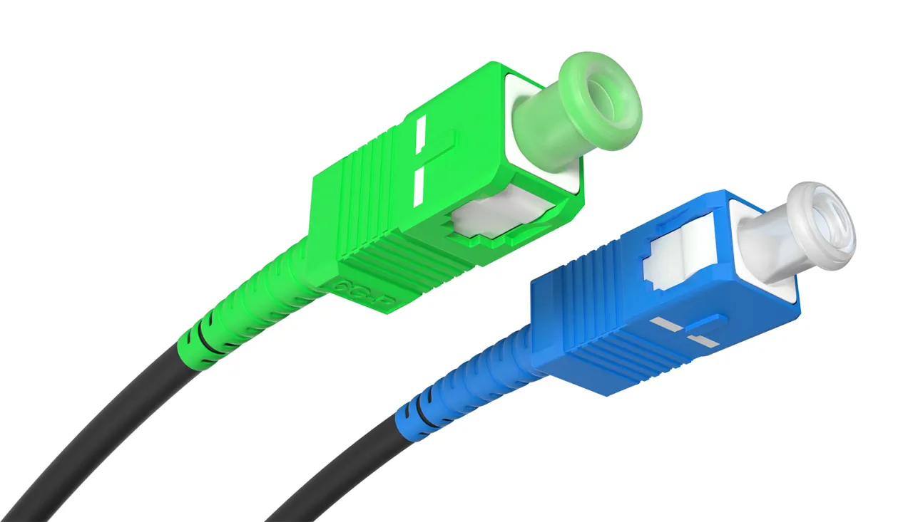 złącza światłowodowe SC/APC SC/UPC zielone niebieskie