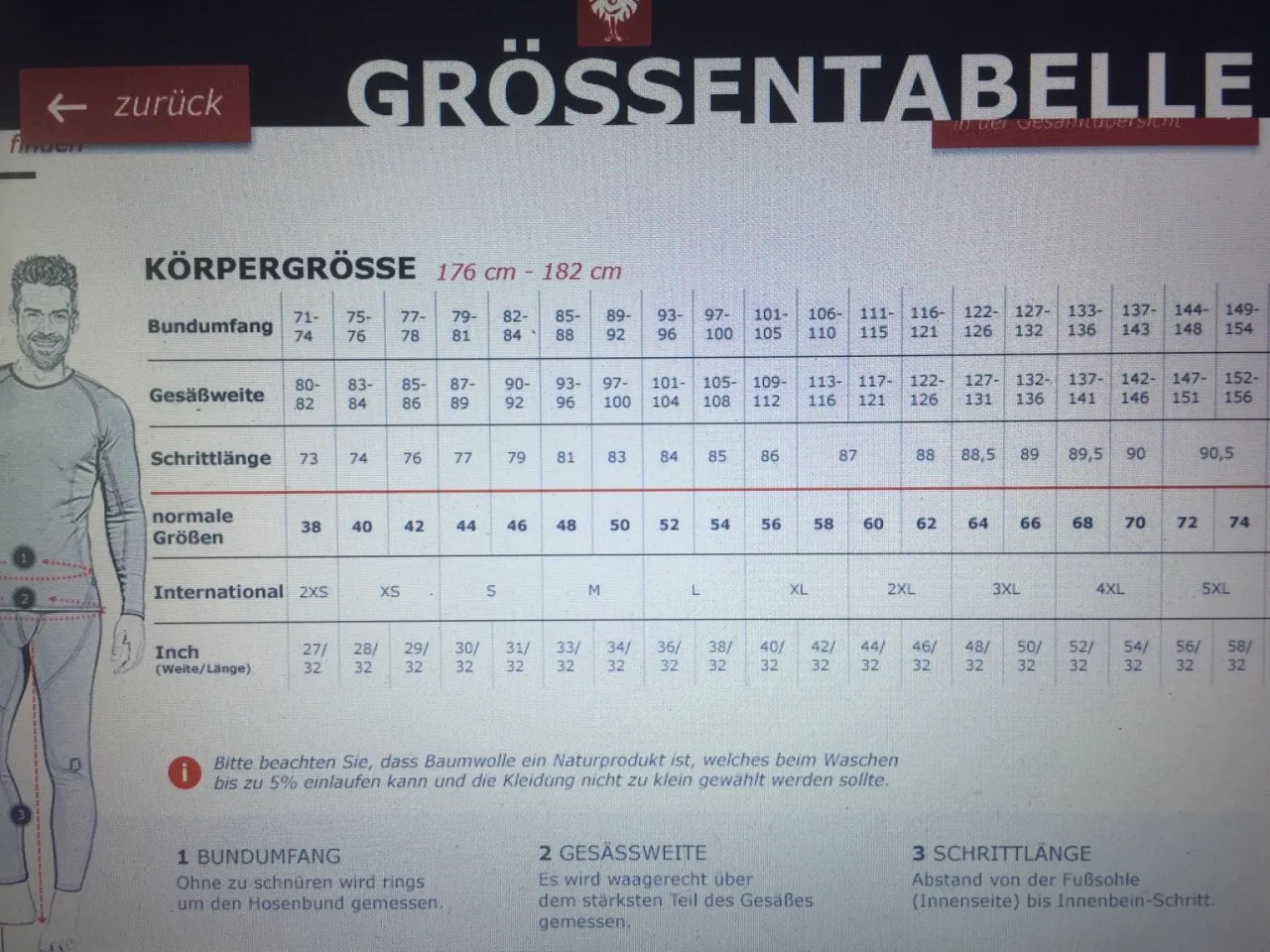 Engelbert Strauss Gr&ouml;&szlig;entabelle Hosen Messen
