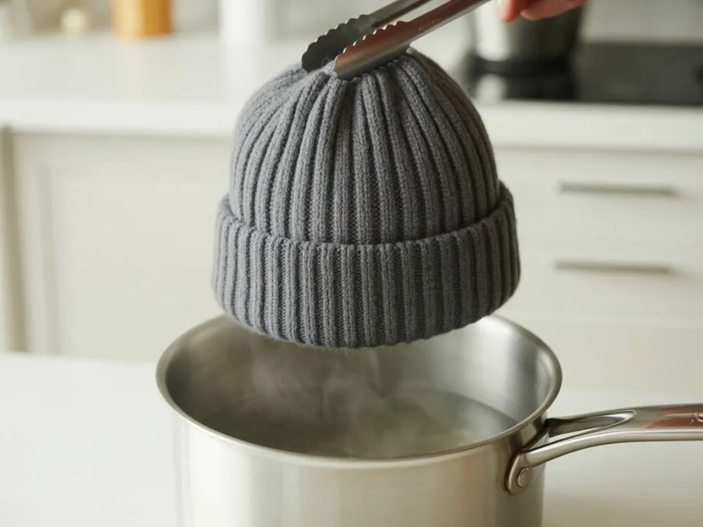 wszywanie gumki do czapki zaszewka w czapce