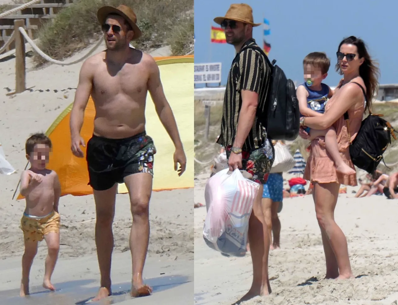 Na plaży widać, czy Fabiański ma dzieci. Na zdjęciu jest z żoną i dwójką dzieci.