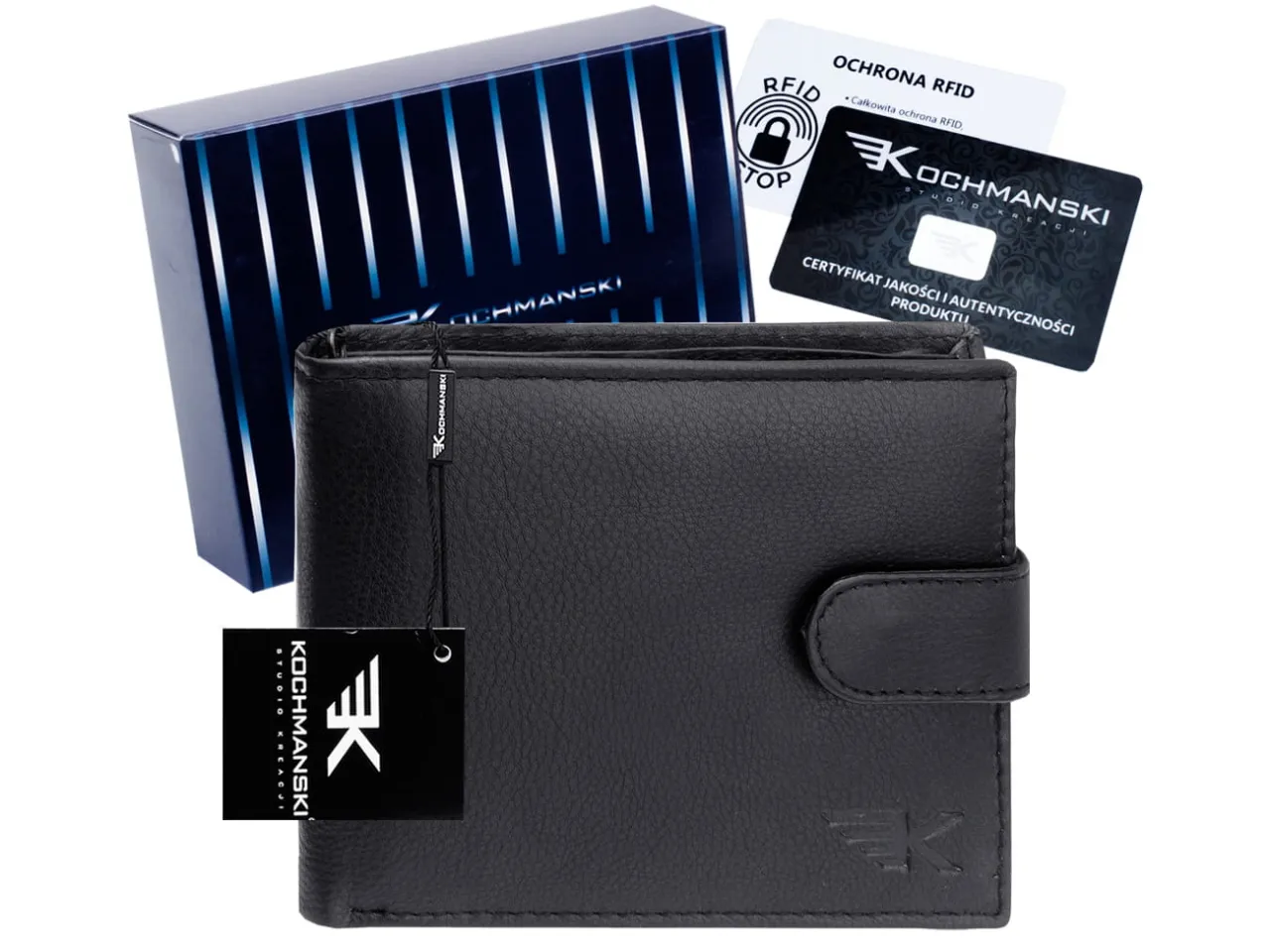 różne typy portfeli męskich poziomy pionowy slim