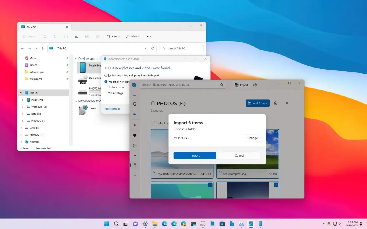 aplikacja zdjęcia windows 11 import iphone