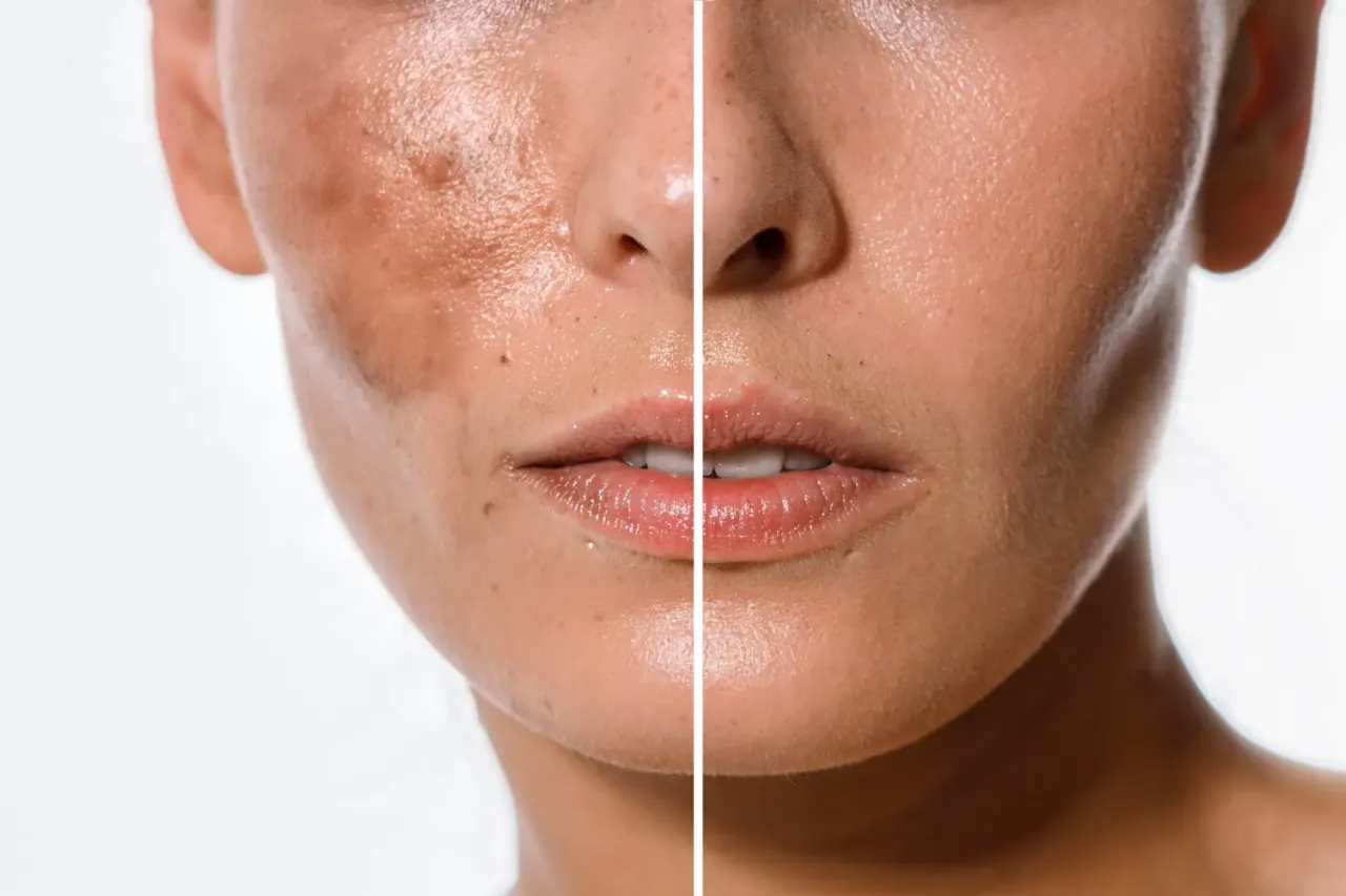 Przed i po: skóra z przebarwieniami i niedoskonałościami kontra gładka, jasna cera. Jak mieć bladą skórę?