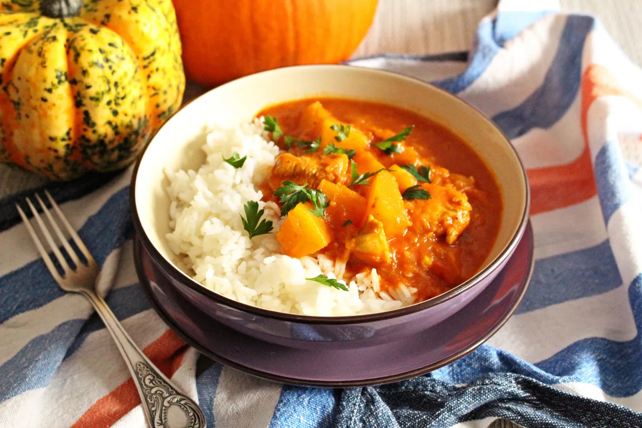 curry z dynią i kurczakiem