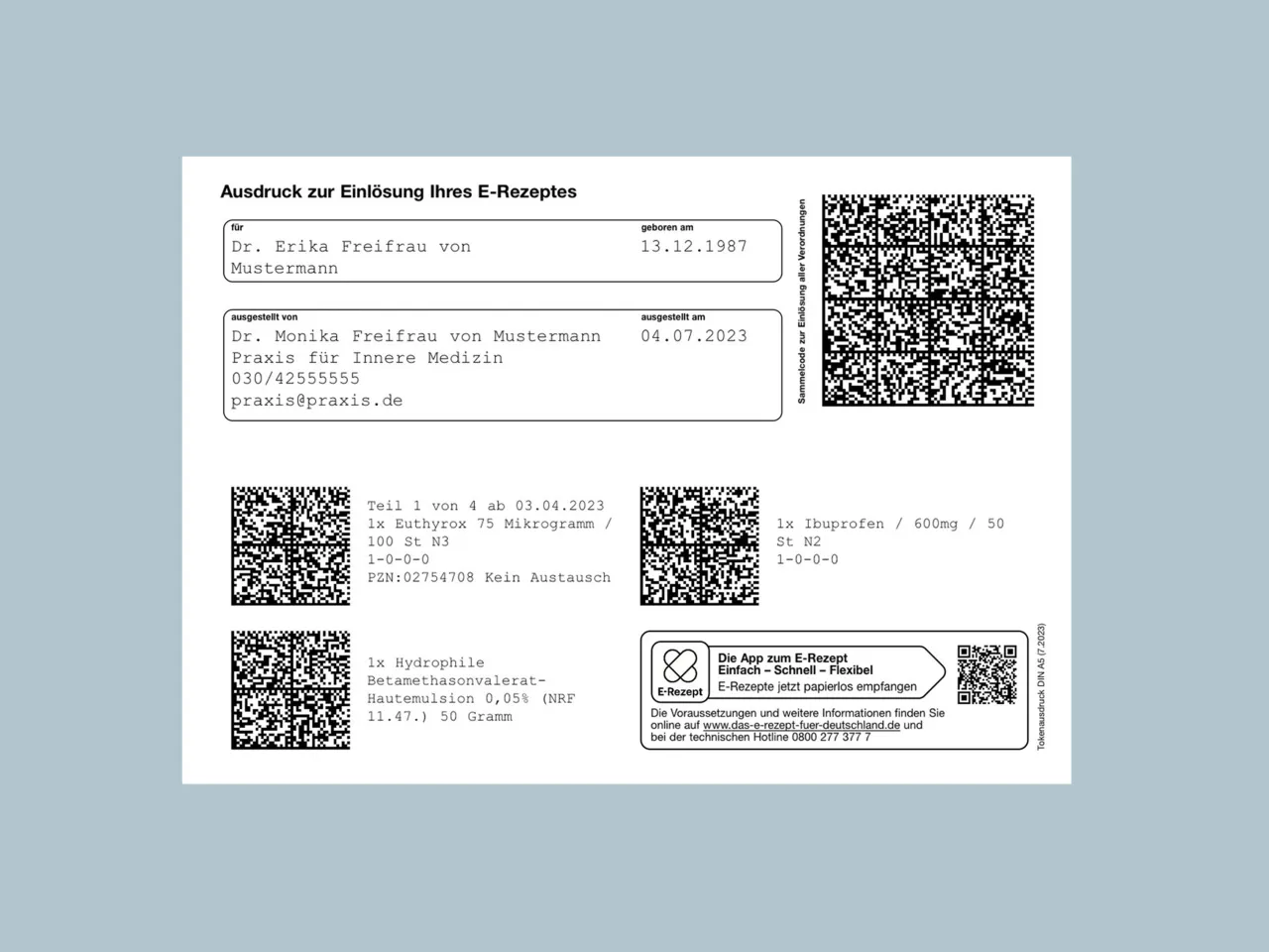 E-Rezept Symbol mit Vermerk Selbstzahler