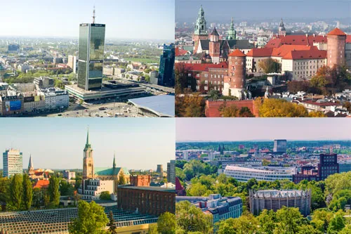 panoramy miast polski krak&oacute;w gdańsk wrocław poznań ł&oacute;dź katowice