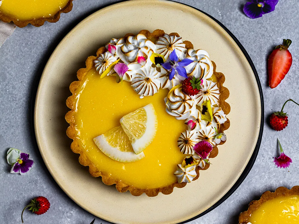 Decoración de postres de limón