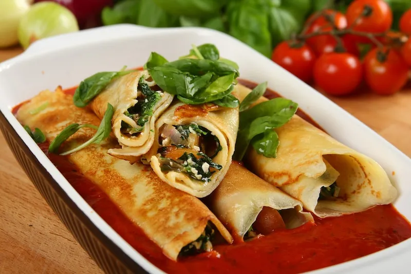 Naleśniki ze szpinakiem i fetą