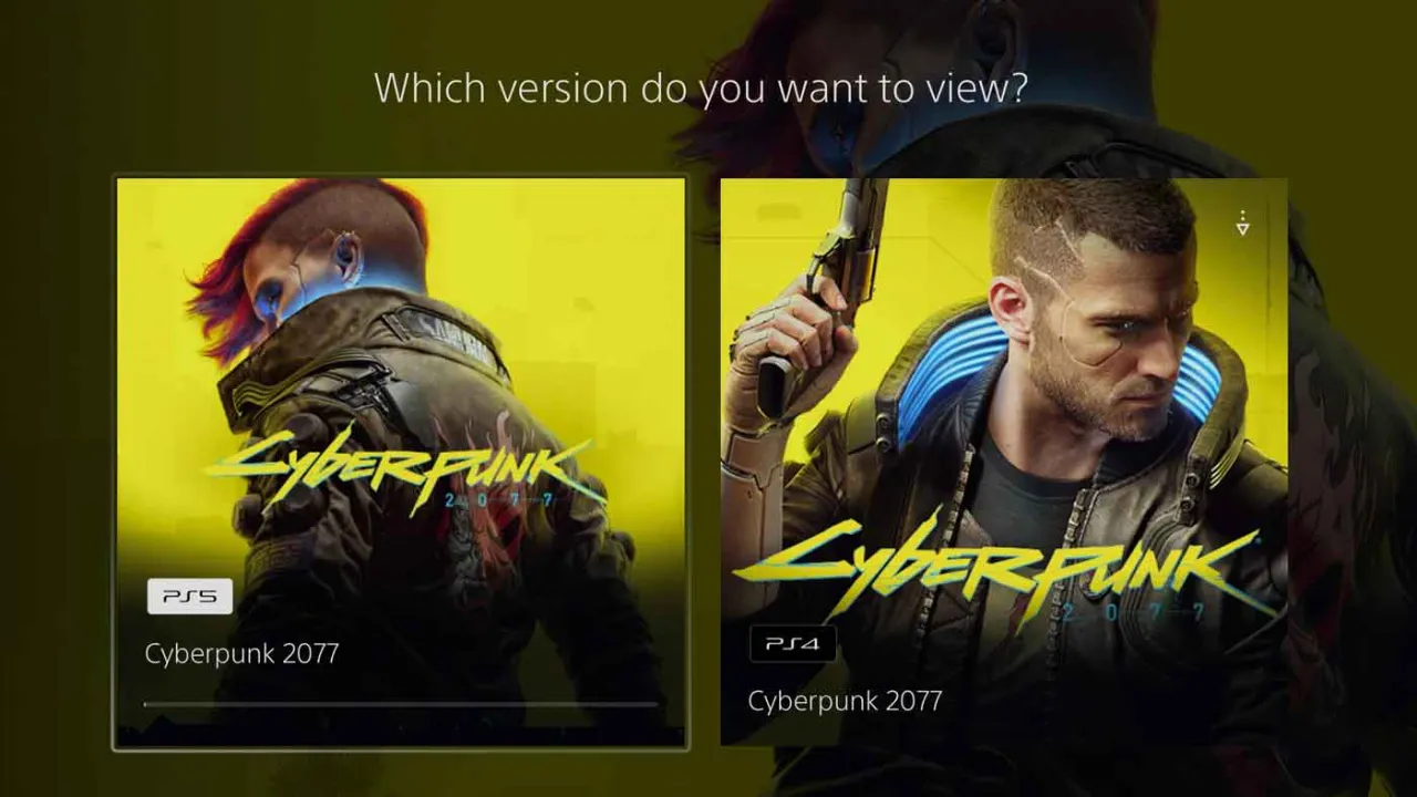 Cyberpunk 2077 PS5 upgrade process